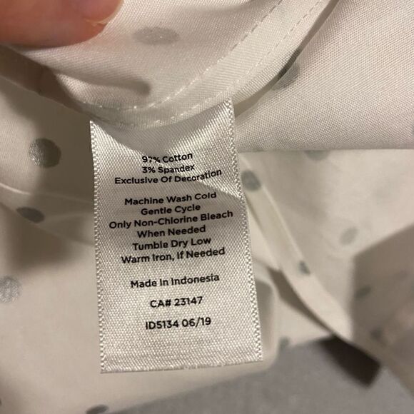 Talbots Polka Dot Button Down Blouse - Picture 6 of 6